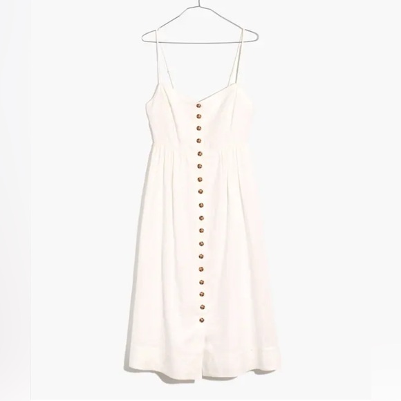 Madewell Dresses & Skirts - Madewell Linen-Cotton Cami Button-Front Midi‎ Dress - Like New